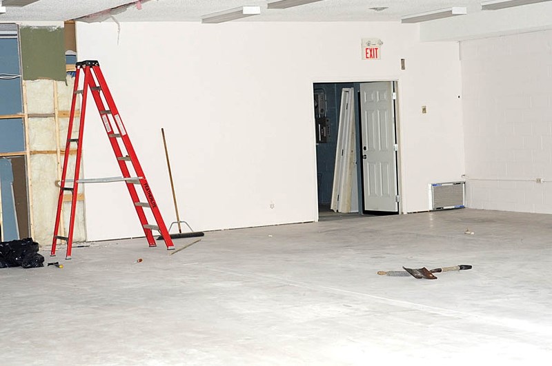 A wall has been removed from the former hardware store, which will house the news Irricana Public Library.