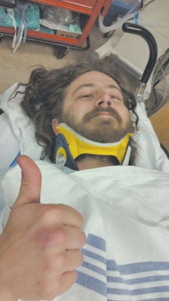 Kyle Peters spent a number of hours at Foothills Medical Centre in Calgary being assessed for injuries after he was rear-ended by an impaired driver on Dec. 7. on Highway 1A.