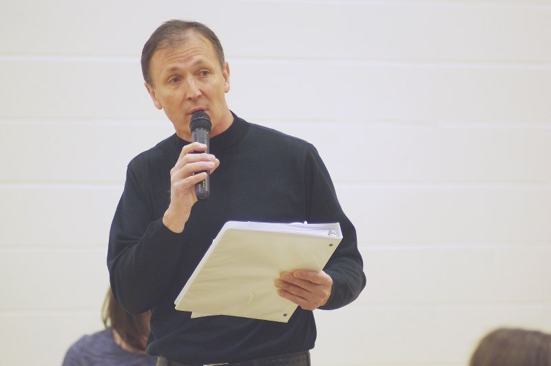 Rocky View County Senior Planner Mike Marko explained the Area Structure Plan review process to Langdon residents at an open house on Jan. 21. He said local landowners will