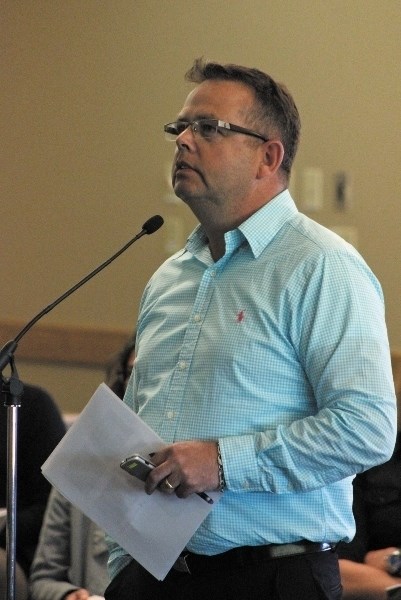 John Murphy spoke to Crossfield council at an Open House on May 20. He is against the proposed plans for a new development in Crossfield.