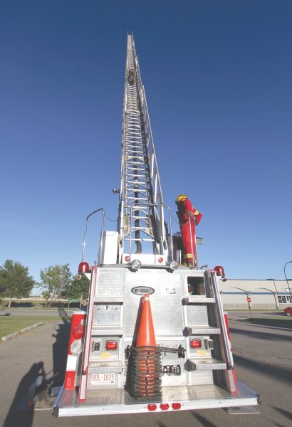 An industrial fire near Langdon was quickly brought under control thanks to the efforts of firefighters from the Langdon and Balzac fire services.