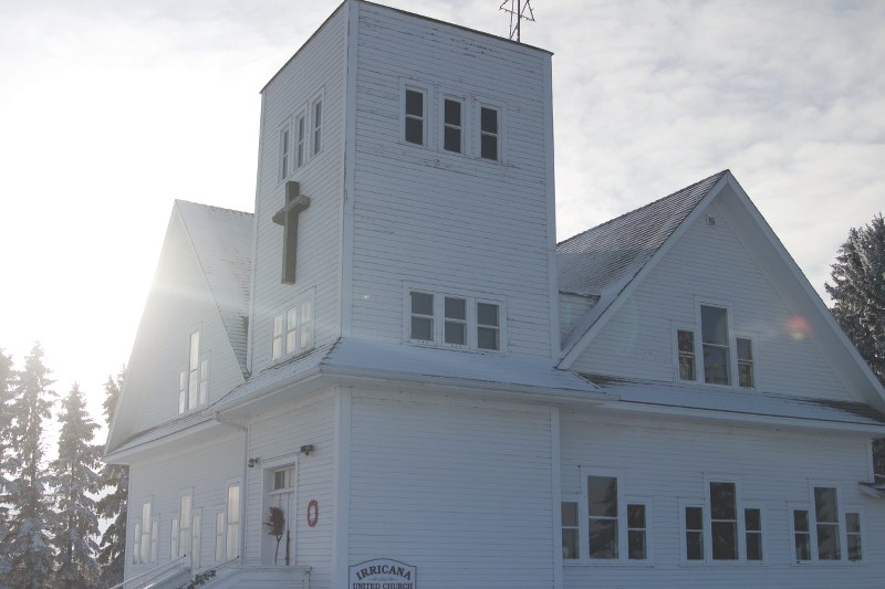 The Irricana United Church, located along Highway 567 between Airdrie and Irricana, was built in 1919 and is located on a spot where settlers from all directions have been