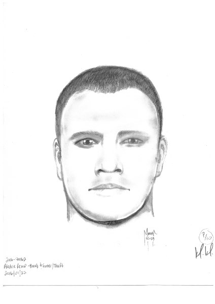 Airdrie RCMP released a sketch of a man wanted in connection with a Jan. 18 break and enter in Rocky View County.
