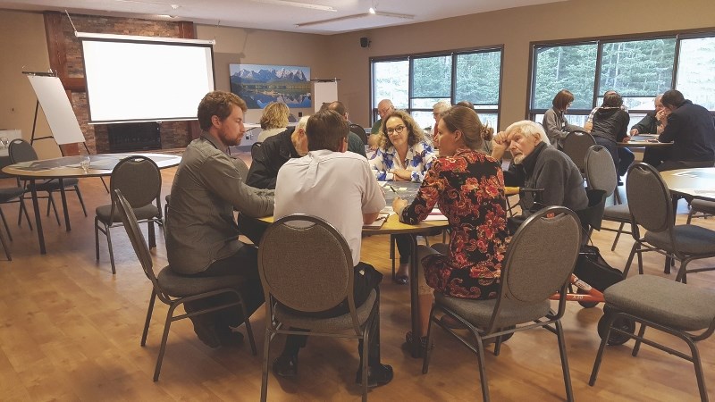 Residents in the Bragg Creek area worked together to learn more about their watershed and the various projects in the works to revitalize the community at a forum on June 14.