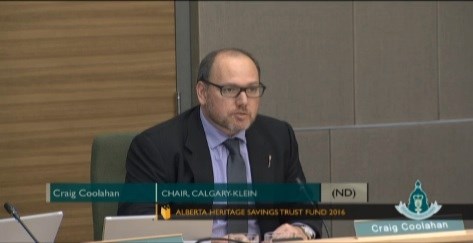 Craig Coolahan, NDP MLA for Calgary-Klein and chair of the Legislative Assembly of Alberta&#8217;s Standing Committee, spoke at a public meeting regarding the Alberta