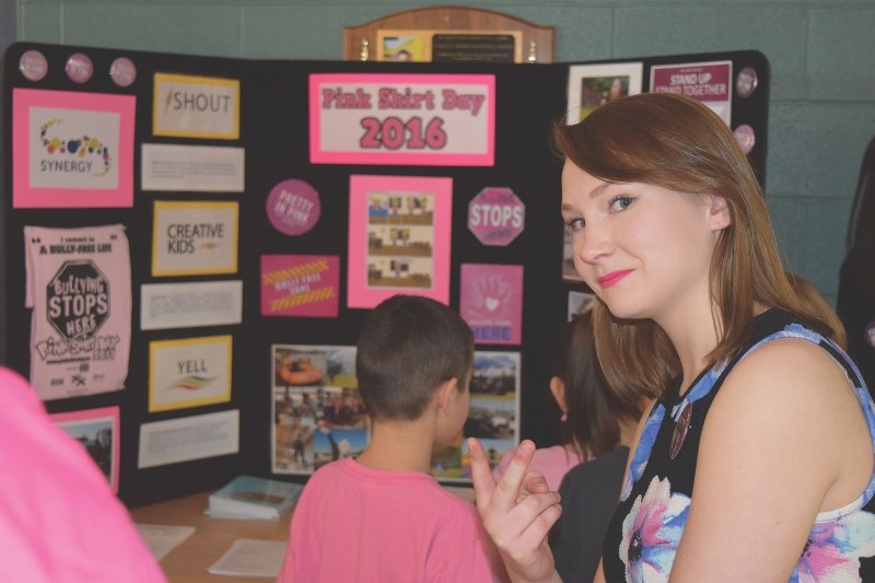 YELL also held Pink Shirt Day activities in Chestermere in 2016, setting up a display at Prairie Winds Elementary School.
