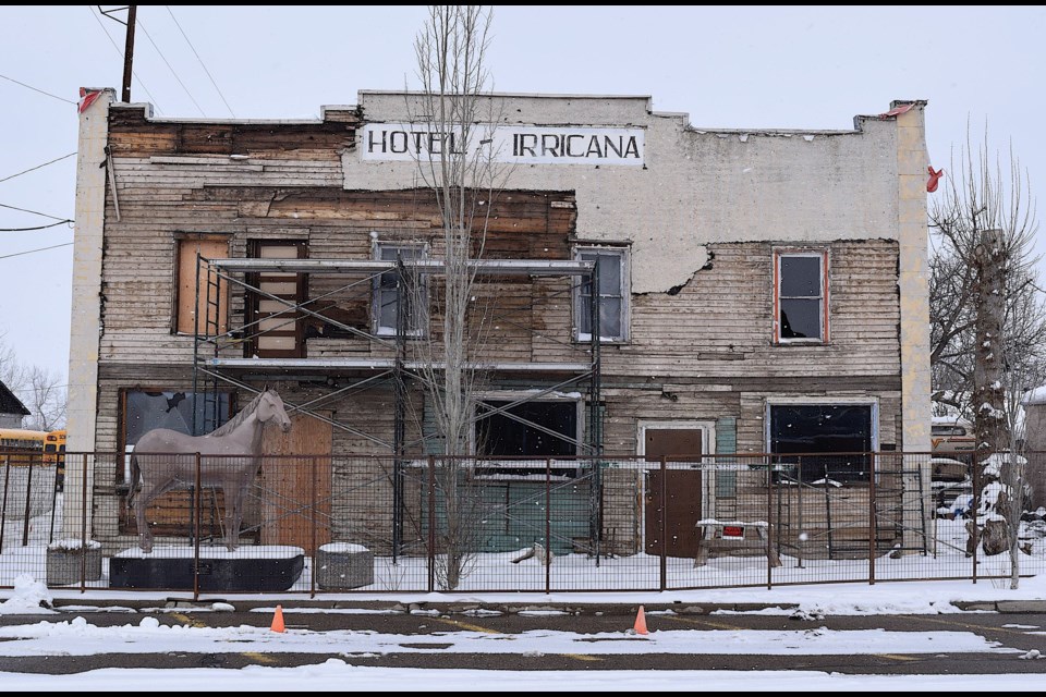 The Irricana Hotel opened in 1906 but fell into disrepair years ago. 