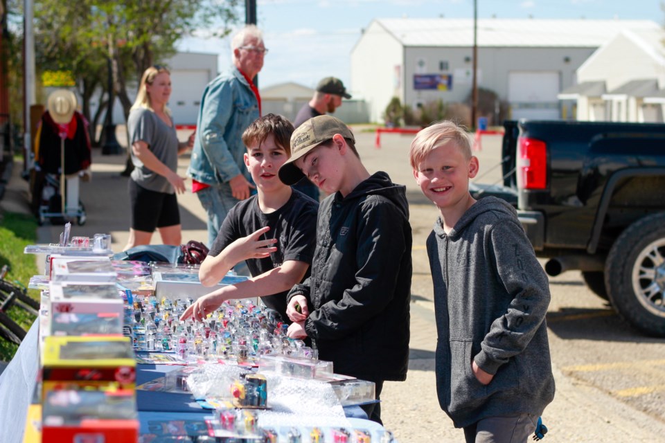 The Town of Irricana hosted its annual drive-in movie and car show on May 14. Downtown businesses participated by setting up booths and selling products along main street.