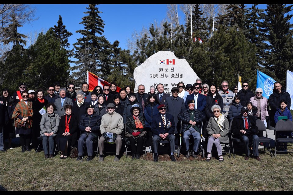 Members of the Airdrie Legion, Canadian and Korean veterans, members of the South Korean Association of Canada, and local dignitaries were present for a commemoration of the 73rd anniversary of the Battle of Gapyeong on April 20. 