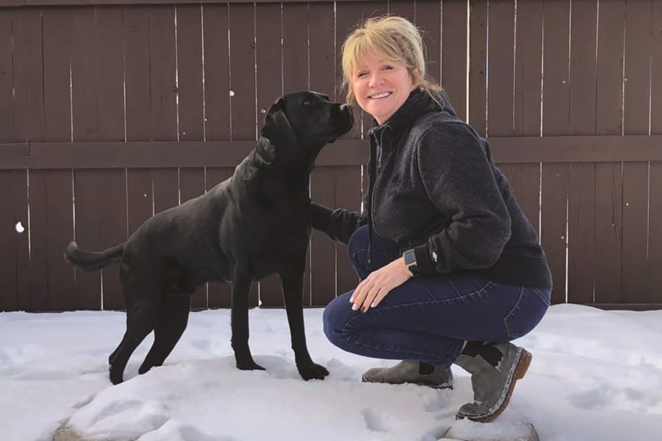 Jake the facility support dog and his handler Deborah Reid have won a provincial award recognizing their contributions to community justice. File photo/Airdrie City View
