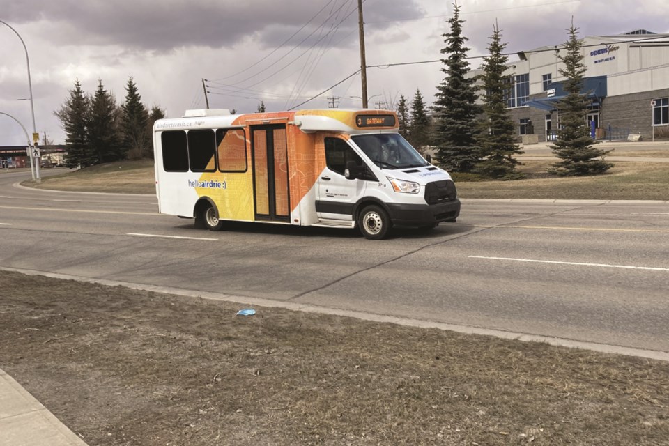 A notice of motion moved by Coun. Candice Kolson that would have given local youth access to free transit this summer was defeated during an Airdrie City council meeting April 6. Logan Mitchell/For Airdrie City View