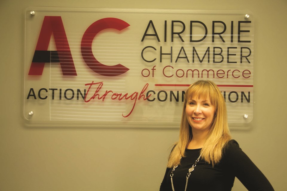 Marilyne Aalhus is the executive director of the Airdrie Chamber of Commerce. She has been working overtime to ensure the chamber is providing the necessary information and advocacy for struggling businesses during the pandemic. Photo by Jordan Stricker/Airdrie City View