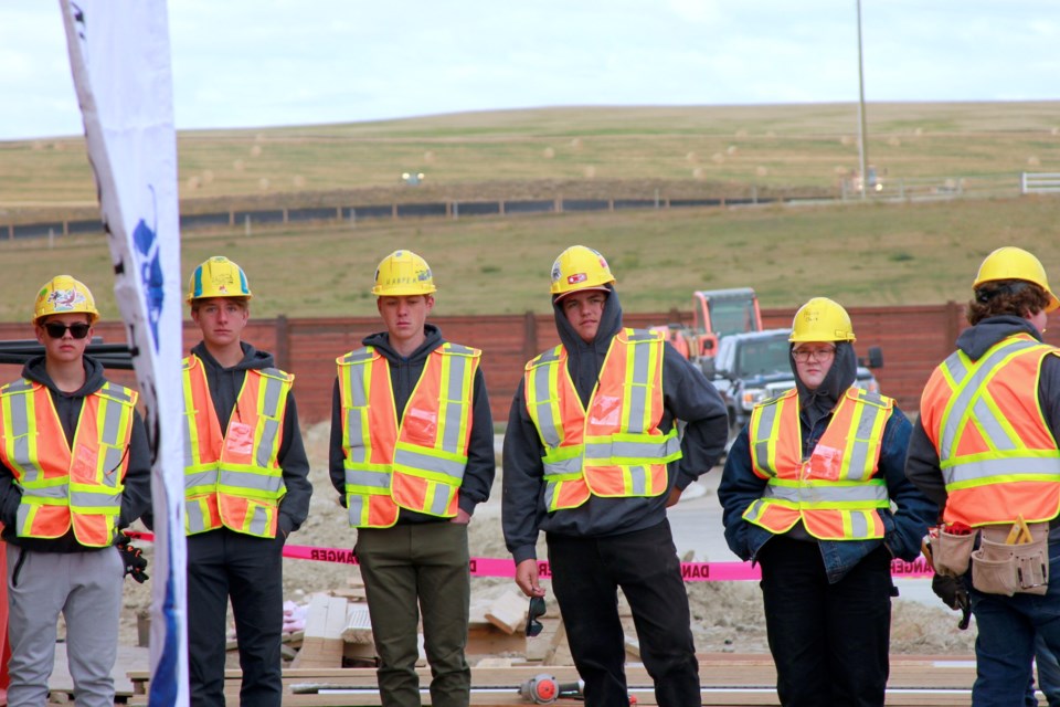 Students of the Building Futures program at their grand opening ceremony at the Brookfield Community of Chinook Gate on Oct. 5.