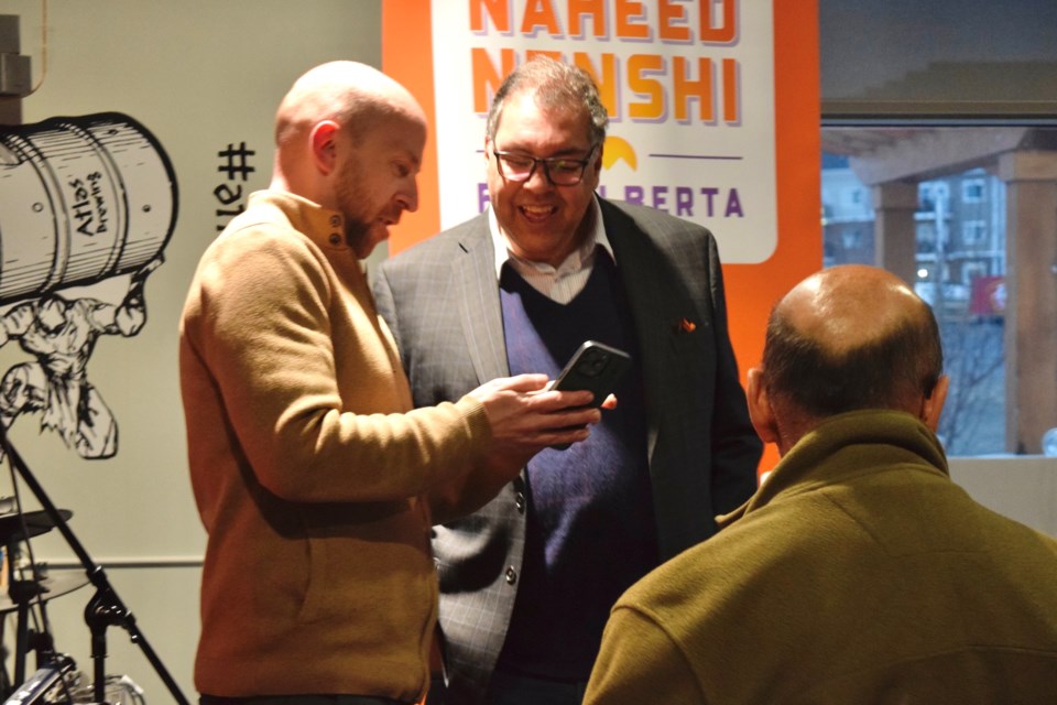 Naheed Nenshi made a campaign stop at Atlas Brewing in Airdrie on April 16. The former Calgary mayor talked healthcare, affordability, housing, and uniting the urban-rural divide that has plagued the Alberta NDP. 