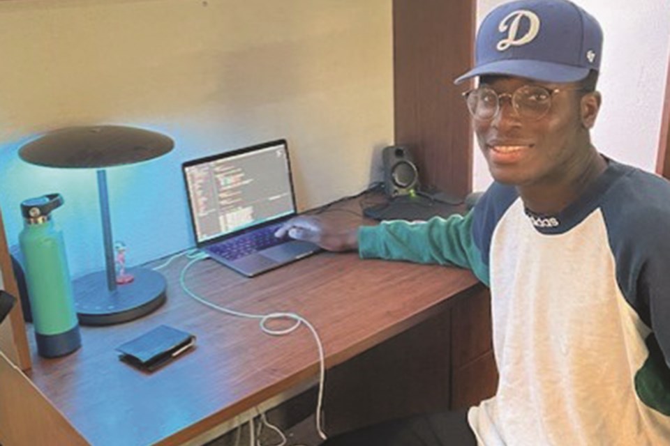 Okewoma Okumo created an app that scored him second place in a coding competition and a $1,000 prize. The app focuses on helping users lower greenhouse gas emissions. Photo Submitted/For Airdrie City View