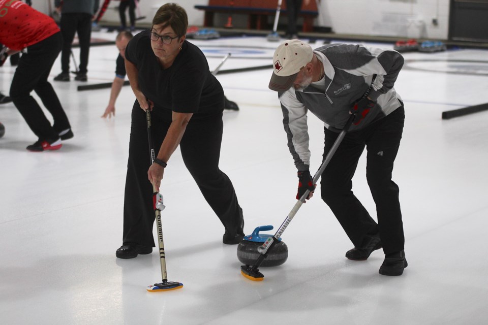 Rotarians gathered at the Airdrie Curling Club Feb. 23-26 for the Ready To Rock 60th Annual Airdrie Rotary International Bonspiel. 24 teams from Alberta, B.C. and the Northwest Territories took part in the event, including three teams from Airdrie.