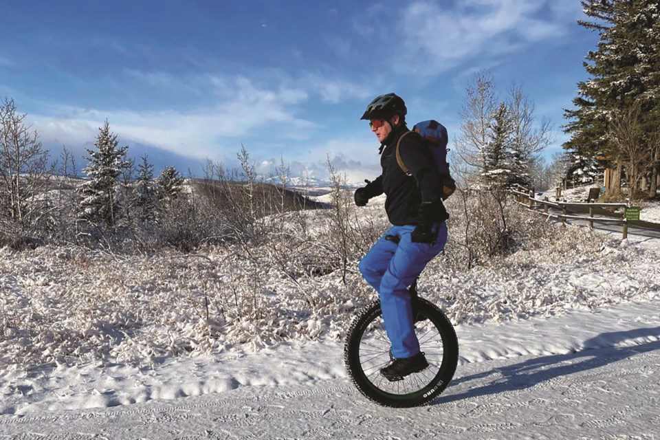 A local unicyclist has been frequenting Glenbow Ranch Provincial Park for two years and recently stewarded an acre of land in Aspen Quadrant.