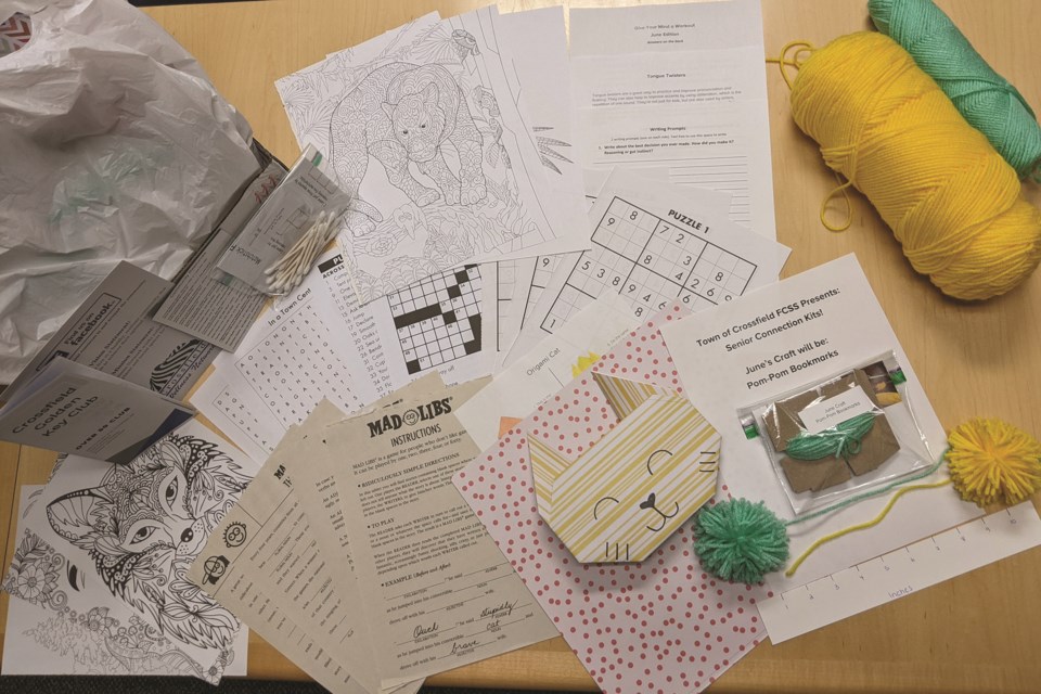 The Town of Crossfield has launched "senior connection kits," including crafts, puzzles, and more. 