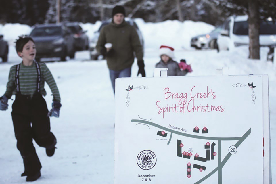 Bragg Creek's Spirit of Christmas event is going ahead this year including an elaborate light display and Christmas market on Dec. 4. 