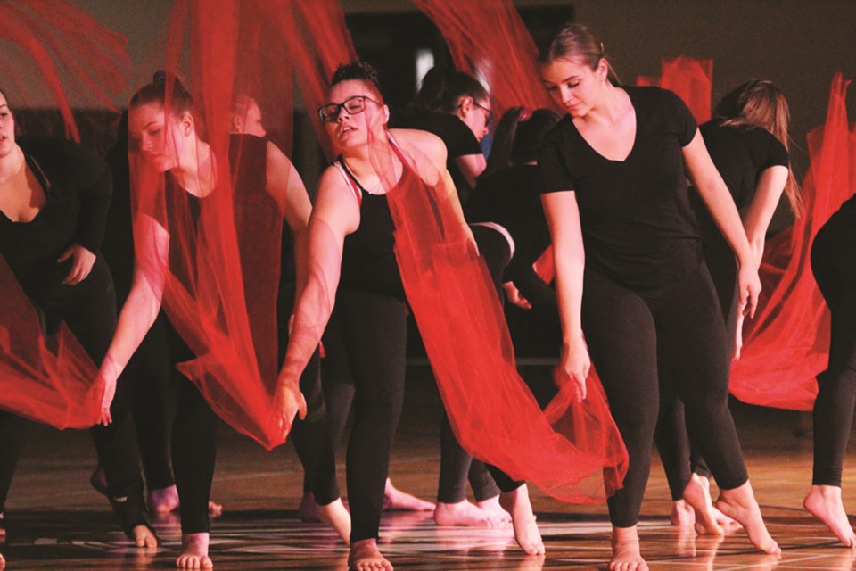 Students at W.G. Murdoch high school in Crossfield last demonstrated their dance moves as far back as 2019 (pictured). The school's dance students will return to the stage on Dec. 7.