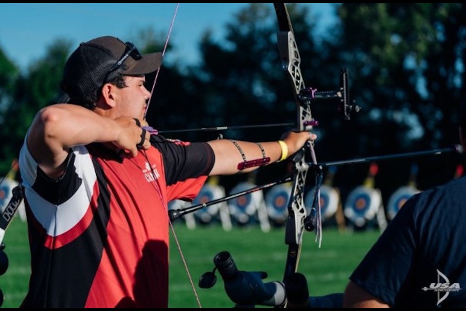 Andrew Smollett, a 20-year old archer based in west Rocky View County, competed in Poland in 2021. 
