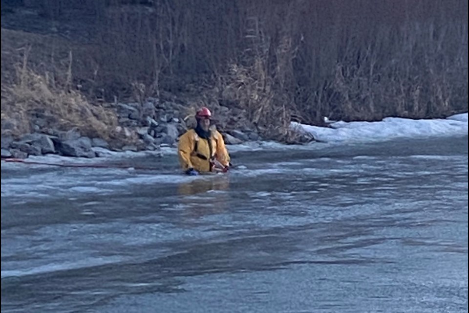 Water rescue on April 11 in Airdrie.