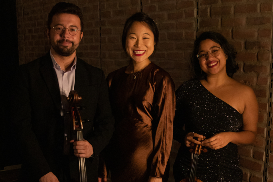 Mountain Time Trio, made up of Maitreyi Muralidharan (violin), David Dietz (cello), and Tong Wang (piano), return for a concert on March 21.