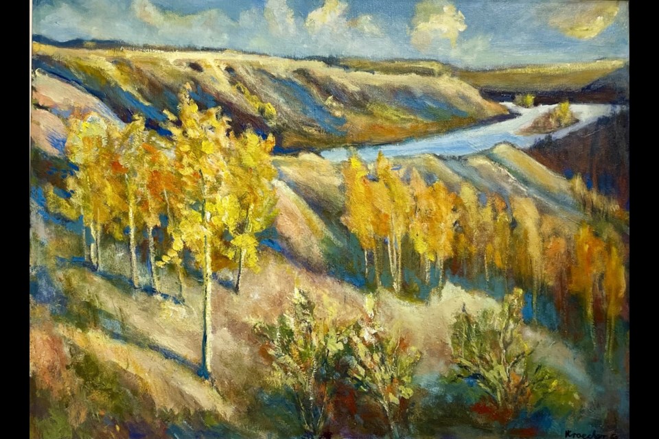 'A Late Fall Day', oil on canvas, by Mike Kroecher.