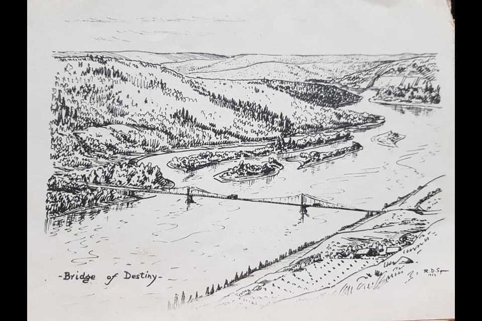 The Taylor Bridge, as illustrated by Robert David Symons. 