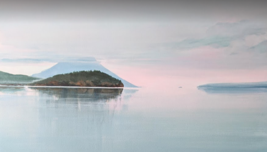One of many pieces by Frances Obie capturing the ethereal mists and waters of Atlin Lake, part of her upcoming exhibit  titled 'Confluence'.