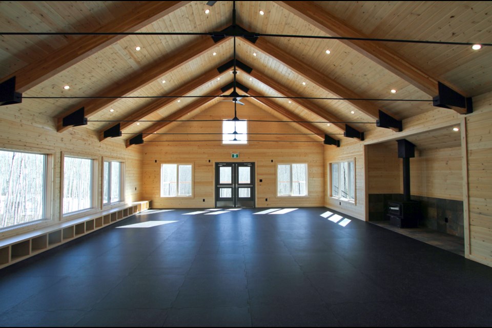 Interior view of the new day lodge at Beatton Provincial Park.