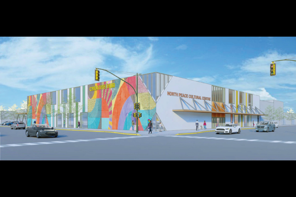 Exterior rendering, North Peace Cultural Centre expansion. (Expedition Management Consulting/Fort St. John Arts Council)