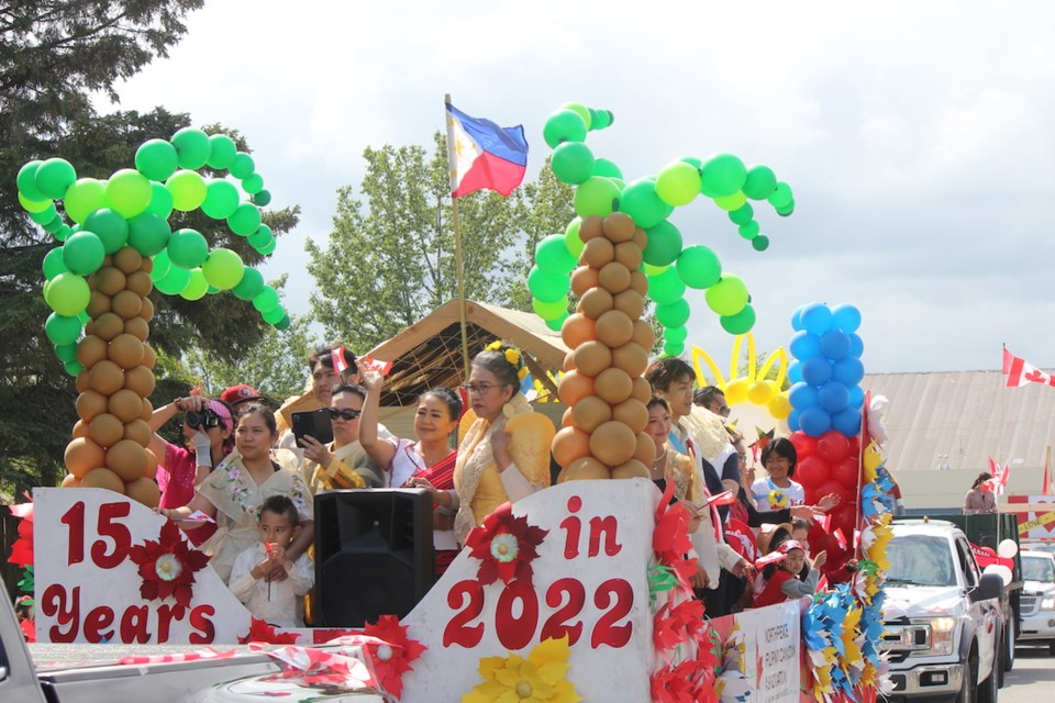 The North Peace Filipino Canadian Association during Fort St. John Canada Day Parade 2022.