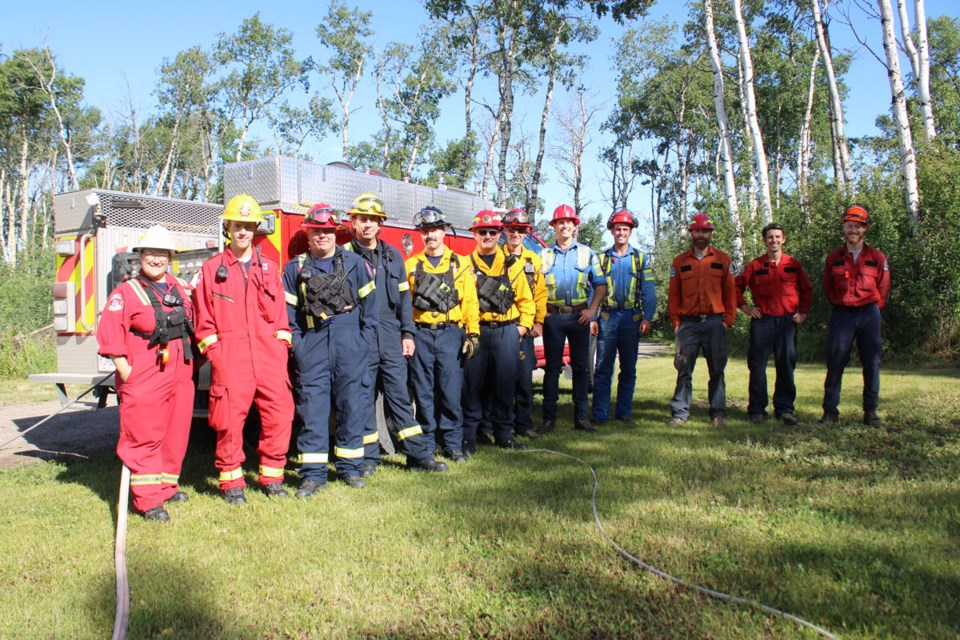 The full crew - Taylor, Charlie Lake, Fort St. John, Mammoth Forestry, and BC Wildfire Service members. 