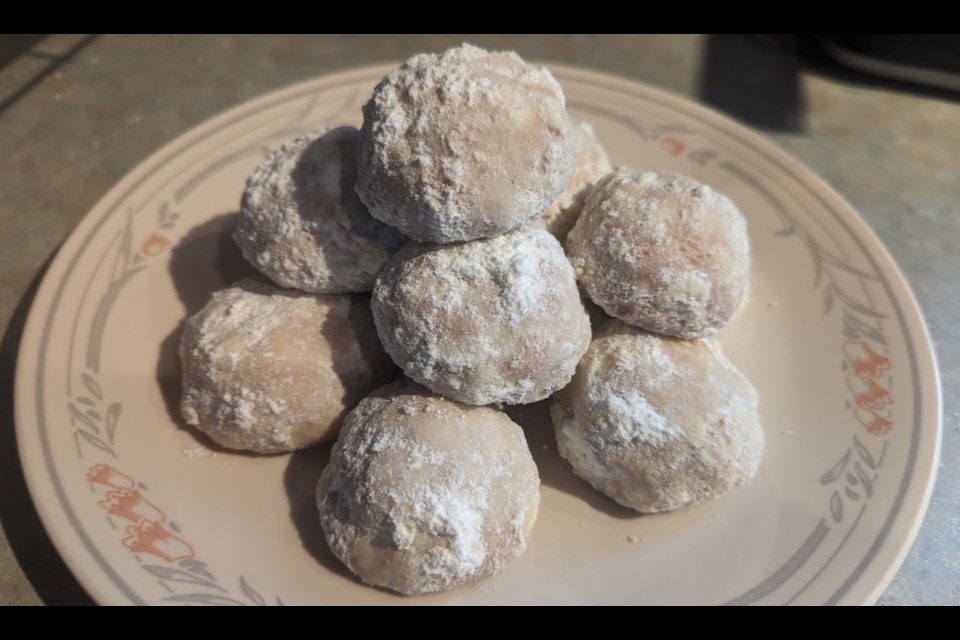 The finished product - lemon hazelnut snowball cookies. 