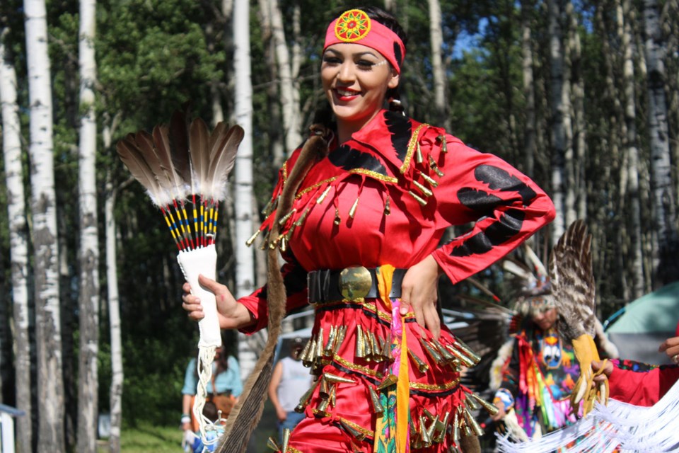Saulteau First Nation members were dressed for the part at the grande entry dance. 