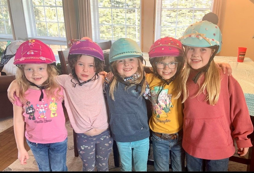 Cloverbud’s with their new decorated helmets | Supplied
