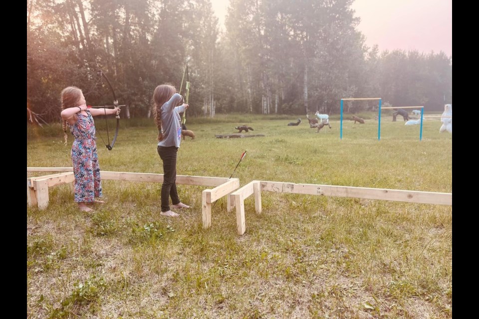 Taking aim. 