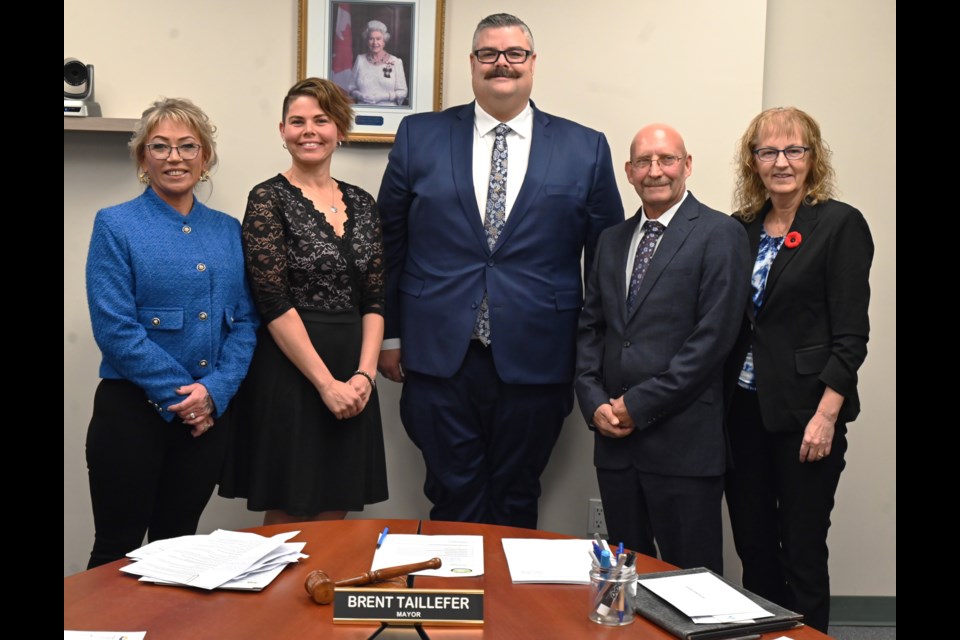 New District of Taylor council. (l-r) Couns. Michelle Turnbull and Desirae Graziano, mayor Brent Taillefer, and Couns. Murray Giesbrecht and Betty Ponto.