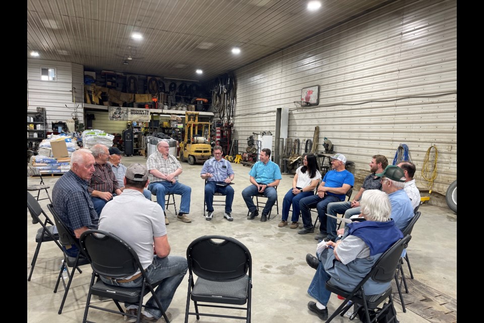 MP Zimmer and MP Barlow meeting with North Peace farmers at Summit Acre Farms.