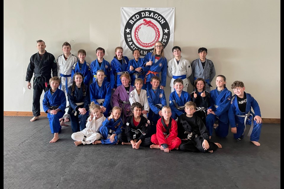 Red Dragon Martial Arts team photo from a tournament in St. Albert, April 16, 2022.