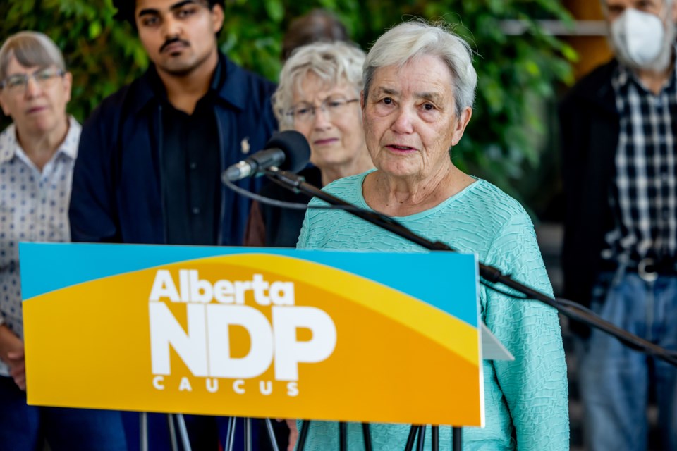 Alberta senior Betty Mackey is pushing against an Alberta Pension Plan, saying she relies on the CPP to help her enjoy all of the aspects of living comfortably. Photo Alberta NDP