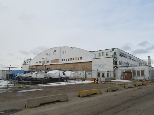 Blatchford Field's Hangar 11, now and then. Photo: City of Edmonton