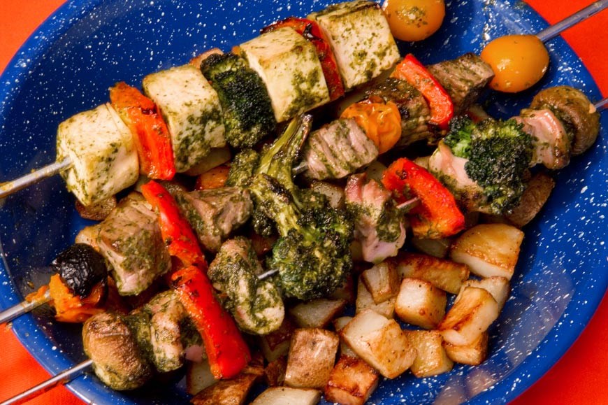 Kebabs and home fries; versatile, easy to prepare and quick to cook. Photo supplied.