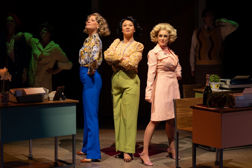 Patricia Zentilli, Sharon Crandall and Julia McLellan are the downtrodden trio in 9 to 5: The Musical, on now at The Citadel Theatre. Photo: Nanc Price