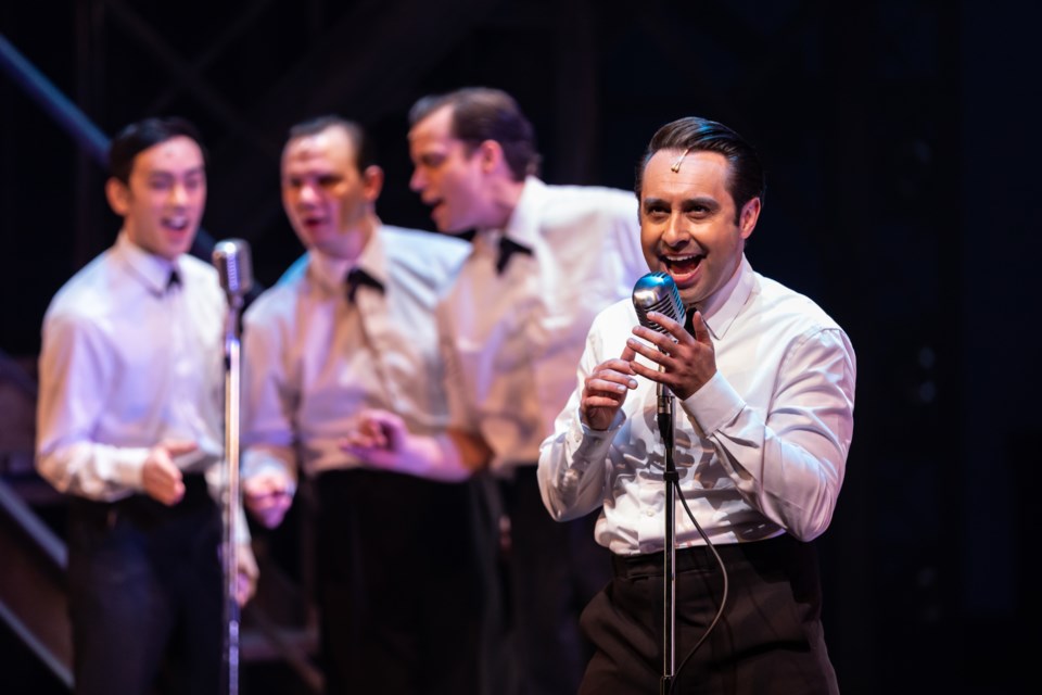 Jersey Boys tells the story of the rise to fame of Frankie Valli and The Four Seasons. Photos by Nanc Price for The Citadel Theatre.