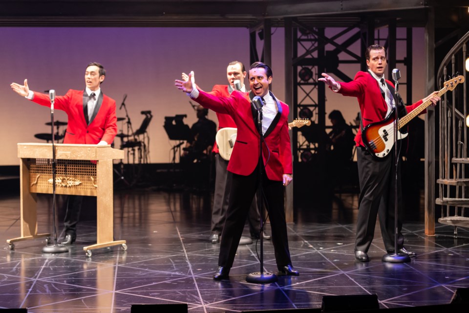 Cast of Jersey Boys at The Citadel Theatre. Photos: Nanc Price