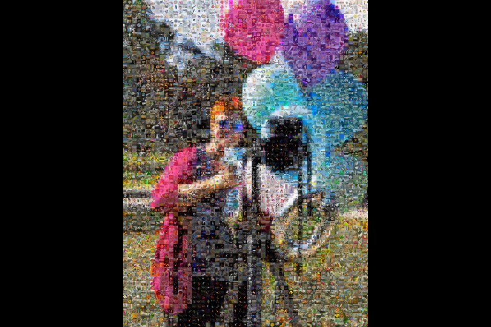 Clare Gibson's ten-year anniversary photo posted to her Twitter and Instagram; a mosaic created with thousands of pictures she's posted through the decade. Photos submitted by Clare Gibson.