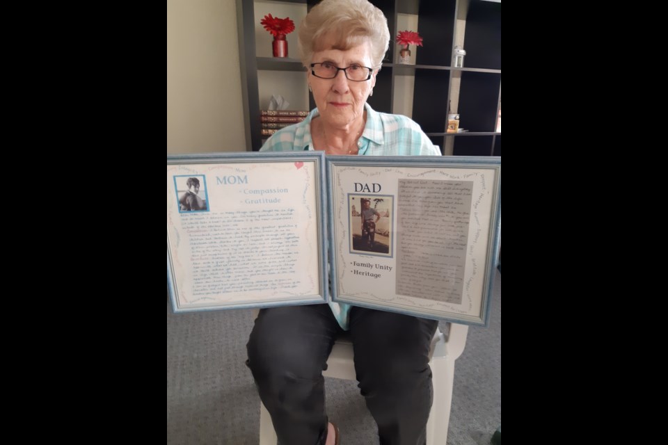 Gloria Vallette, 88, holds treasured letters received from her youngest daughter, Brenda, about her parent's parenting!. Photo supplied.