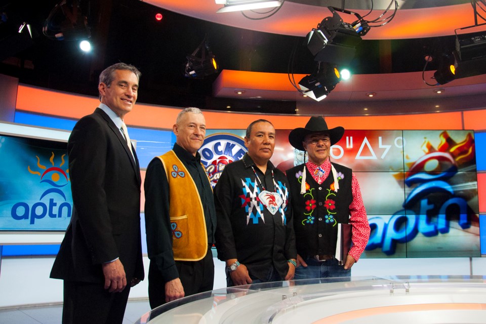 Hockey Night in Canada on-air Cree crew. Photo supplied.
